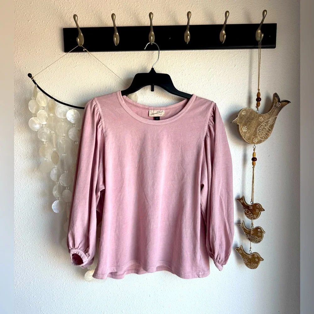 Universal Thread Puffed Sleeve Dusty Rose Top Size Small NWT - Picture 1 of 4